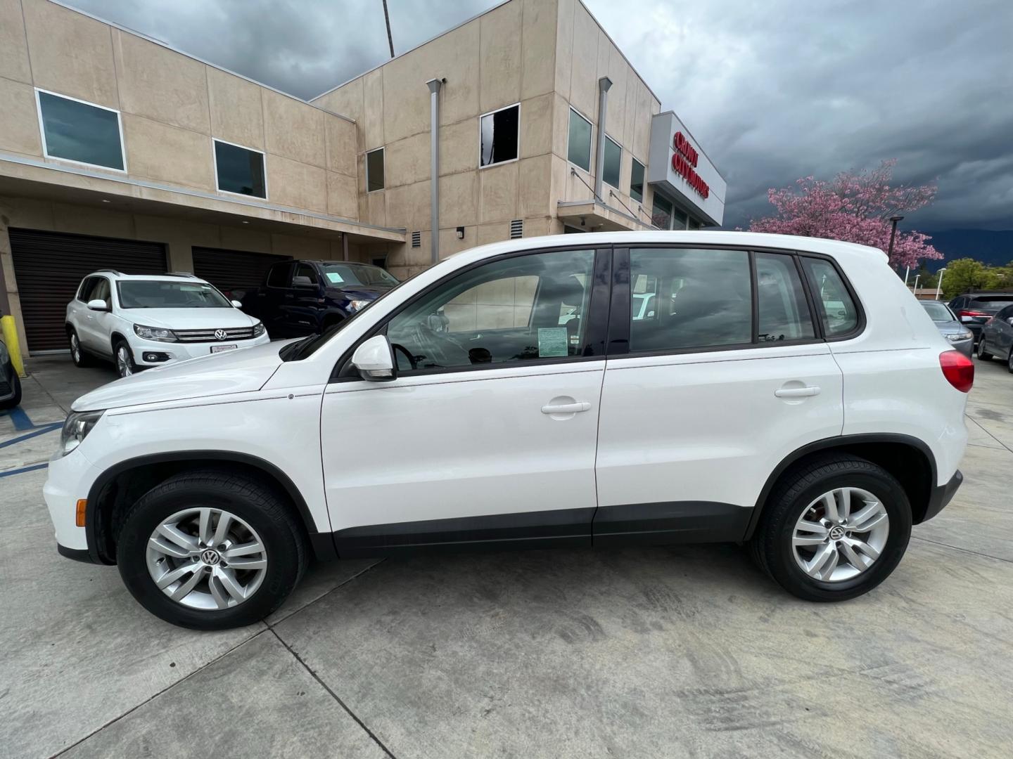 2014 White Volkswagen Tiguan S (WVGAV3AX0EW) with an 2.0L L4 DOHC 16V TURBO engine, AUTOMATIC transmission, located at 30 S. Berkeley Avenue, Pasadena, CA, 91107, (626) 248-7567, 34.145447, -118.109398 - Photo#1