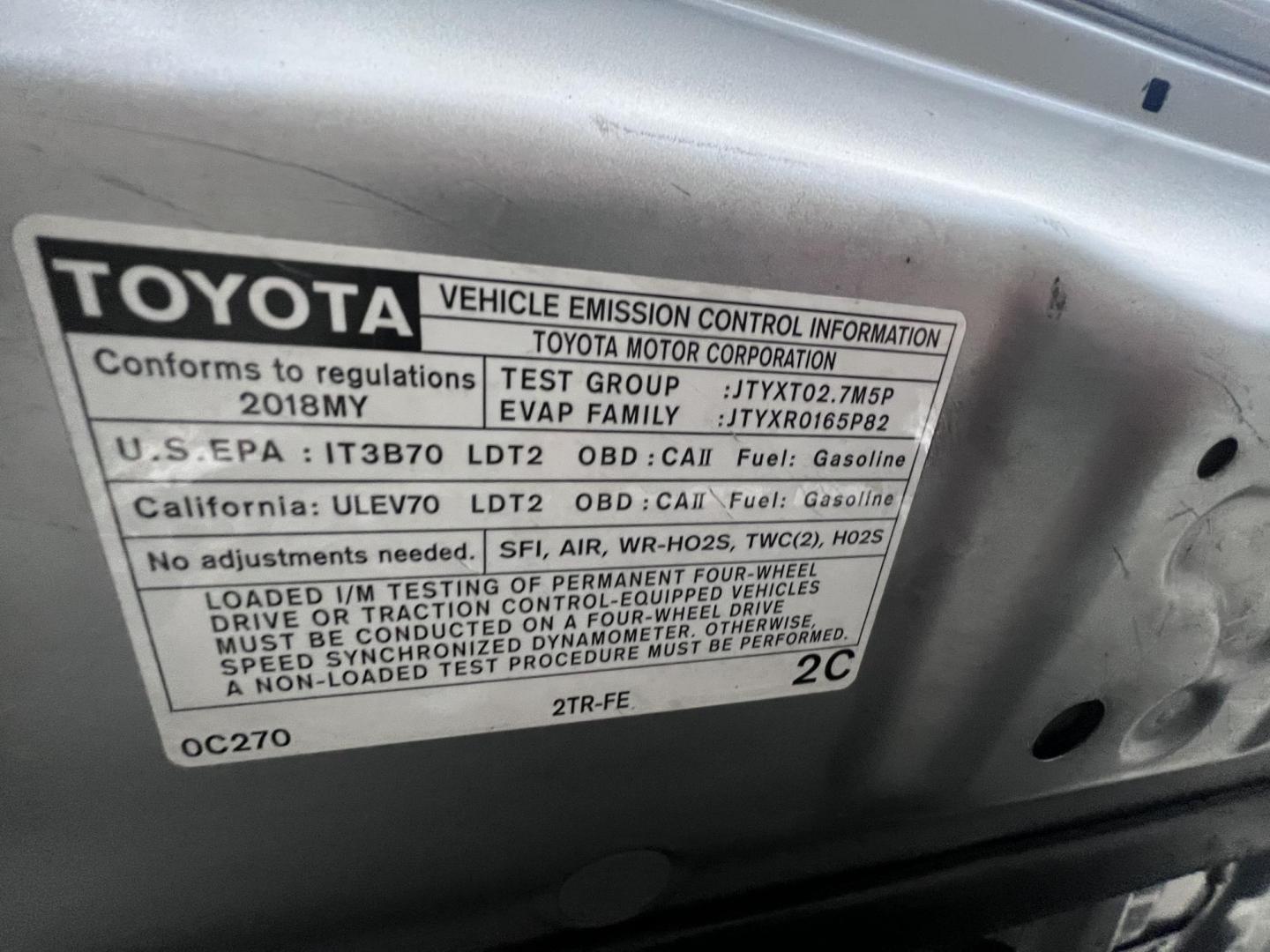 2018 Space Gray Metallic Toyota Tacoma SR5 Access Cab I4 6AT 2WD (5TFRX5GNXJX) with an 2.7L L4 DOHC 16V engine, 6A transmission, located at 30 S. Berkeley Avenue, Pasadena, CA, 91107, (626) 248-7567, 34.145447, -118.109398 - Crown City Motors is a used “Buy Here Pay Here” car dealer in Pasadena CA. “Buy Here Pay Here” financing, means that when you purchase your vehicle from our dealership, that you make the payments to the dealership as well. We do not need the banks approval to get you approved for a used auto - Photo#32